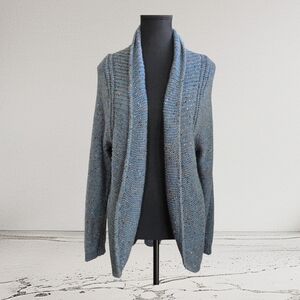 Denver Hayes Green Flecked Open Cardigan Sweater Size Med